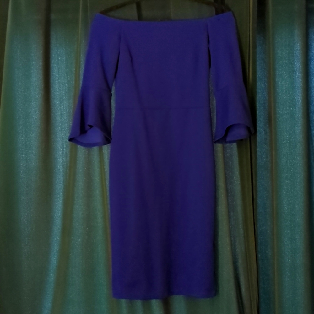 Off Shoulder Royal Blue Dinner Dress